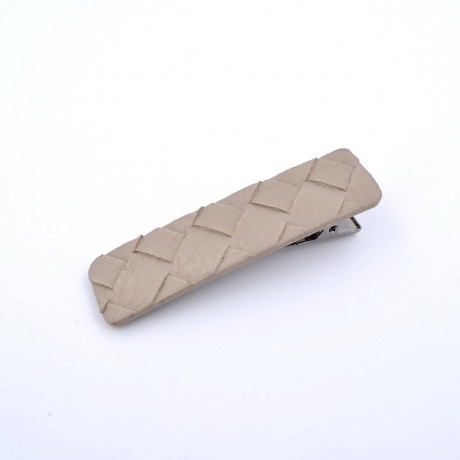 Pince cheveux crocodile imitation cuir 6.5cmx1.6cm beige