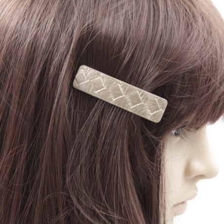 Pince cheveux crocodile imitation cuir 6.5cmx1.6cm doré