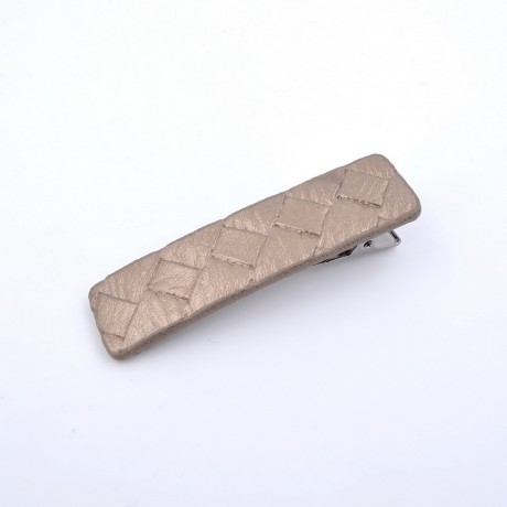 Pince cheveux crocodile imitation cuir 6.5cmx1.6cm doré