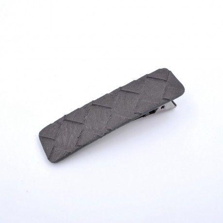 Pince cheveux crocodile imitation cuir 6.5cmx1.6cm gris