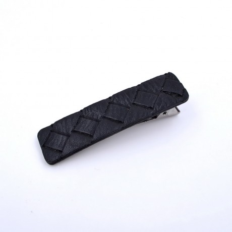 Pince cheveux crocodile imitation cuir 6.5cmx1.6cm noir