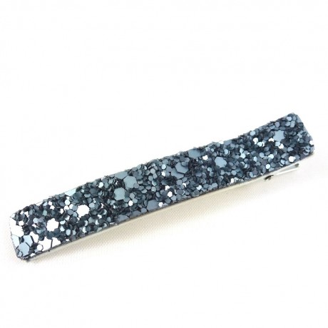 Pince cheveux paillettes 6cm - gris