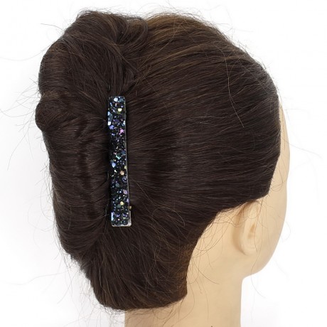 Pince cheveux paillettes 8cm - bleu multicolore