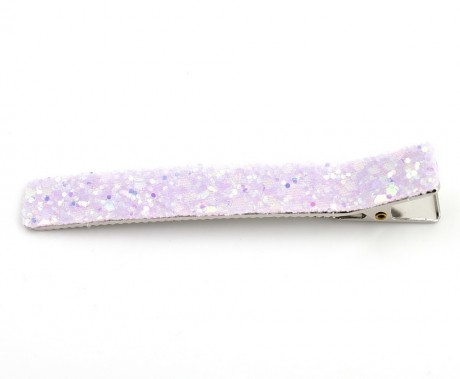 Pince cheveux paillettes 8cm - rose