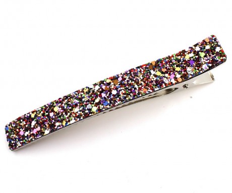 Grande pince cheveux paillettes 12.5cm - multicolore