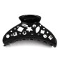 Pince cheveux strass facette 9cm - noir Pince cheveux strass facette 9cm - noir