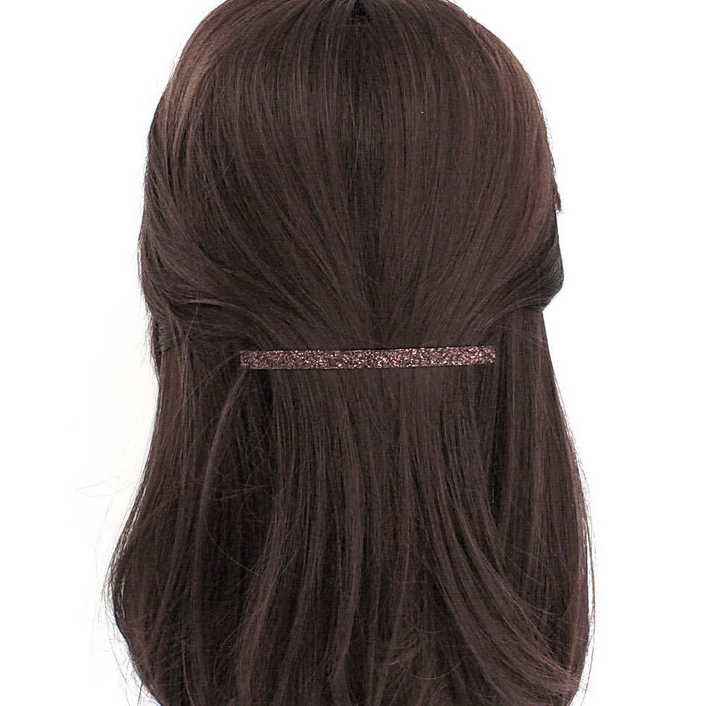 Barrette cheveux Made in France paillette fine longue 10cm - marron Barrette cheveux Made in France paillette fine longue 10cm - marron