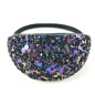 Elastique cheveux ovale paillette 5cm - bleu multicolore
