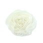 Fleur ivoire en tissu mousseline et 3 perles au centre 7cm.