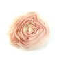 Fleur rose en tissu mousseline et 3 perles au centre 7cm.