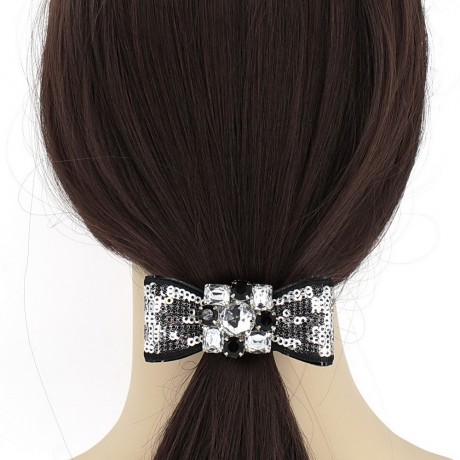 Elastique noeud en sequin - argent