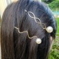 Lot de 2 barrettes cheveux perles/attache cheveux perles 7cm