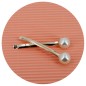 Lot de 2 barrettes pinces cheveux doré et perle - 6cm