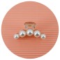 Pince cheveux crabe transparente perles - 4.5cm