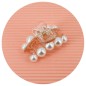 Pince cheveux crabe transparente perles - 4.5cm