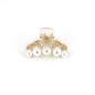 Pince cheveux crabe transparente perles - 4.5cm