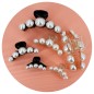 Pince cheveux crabe transparente perles - 4.5cm