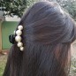 Pince cheveux crabe transparente perles - 4.5cm
