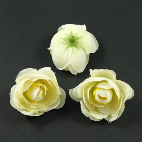 Lot de 10 fleurs artificielles sans tige 40mm - Beige