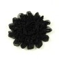 Fleur en tissu synthétique noir, diamètre environ 9cm
