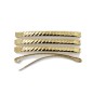 Lot de 4 barrettes cheveux Fildor métal torsadé doré Made in France 5.8cm Lot de 4 barrettes cheveux Fildor métal torsadé doré Made in France 5.8cm