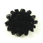 Fleur en tissu synthétique noir, diamètre environ 9cm