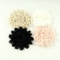 Fleur en tissu synthétique noir, diamètre environ 9cm