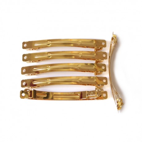 50 barrettes "Clip Paris" 9cmx0,9cm monture doré