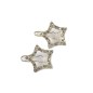 2 barrettes cheveux étoile en métal argenté et strass diamètre 2cm