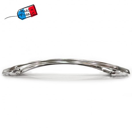 10 barrettes fines "Clip Paris" en métal argenté 10cmx0.6cm