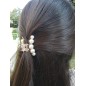 Pince cheveux crabe transparente perles - 4.5cm