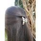 Pince cheveux crabe transparente perles - 4.5cm