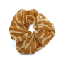 Elastique chouchou cheveux en tissu mousseline marron zébré