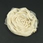 Fleur en tissu synthétique beige avec bord pailleté, diamètre 10cm