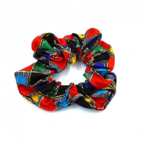 Elastique cheveux / chouchou en tissu imprimé coeur - noir