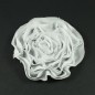 Fleur en tissu synthétique gris souris avec bord pailleté, diamètre 10cm
