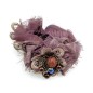 Elastique chouchou cheveux ou bracelet perle fleur - marron