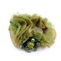 Elastique chouchou cheveux ou bracelet perle fleur - vert