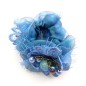 Elastique chouchou cheveux ou bracelet perle fleur - bleu