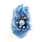Elastique chouchou cheveux ou bracelet perle fleur - bleu