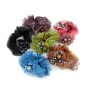 Elastique chouchou cheveux ou bracelet perle fleur - bleu