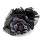 Elastique chouchou cheveux ou bracelet perle fleur - noir