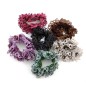 Elastique chouchou cheveux ou bracelet perle fleur - mauve