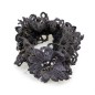 Elastique chouchou cheveux ou bracelet perle fleur - noir