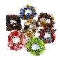 Elastique chouchou cheveux ou bracelet perle fleur - marron foncé