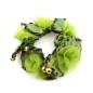 Elastique chouchou cheveux ou bracelet perle fleur - vert