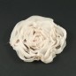Fleur en tissu synthétique rose avec bord pailleté, diamètre 10cm