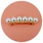 Barrette cheveux longue avec grosses perles - 8cm