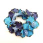 Elastique chouchou cheveux ou bracelet perle fleur - bleu