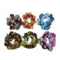Elastique chouchou cheveux ou bracelet perle fleur - marron